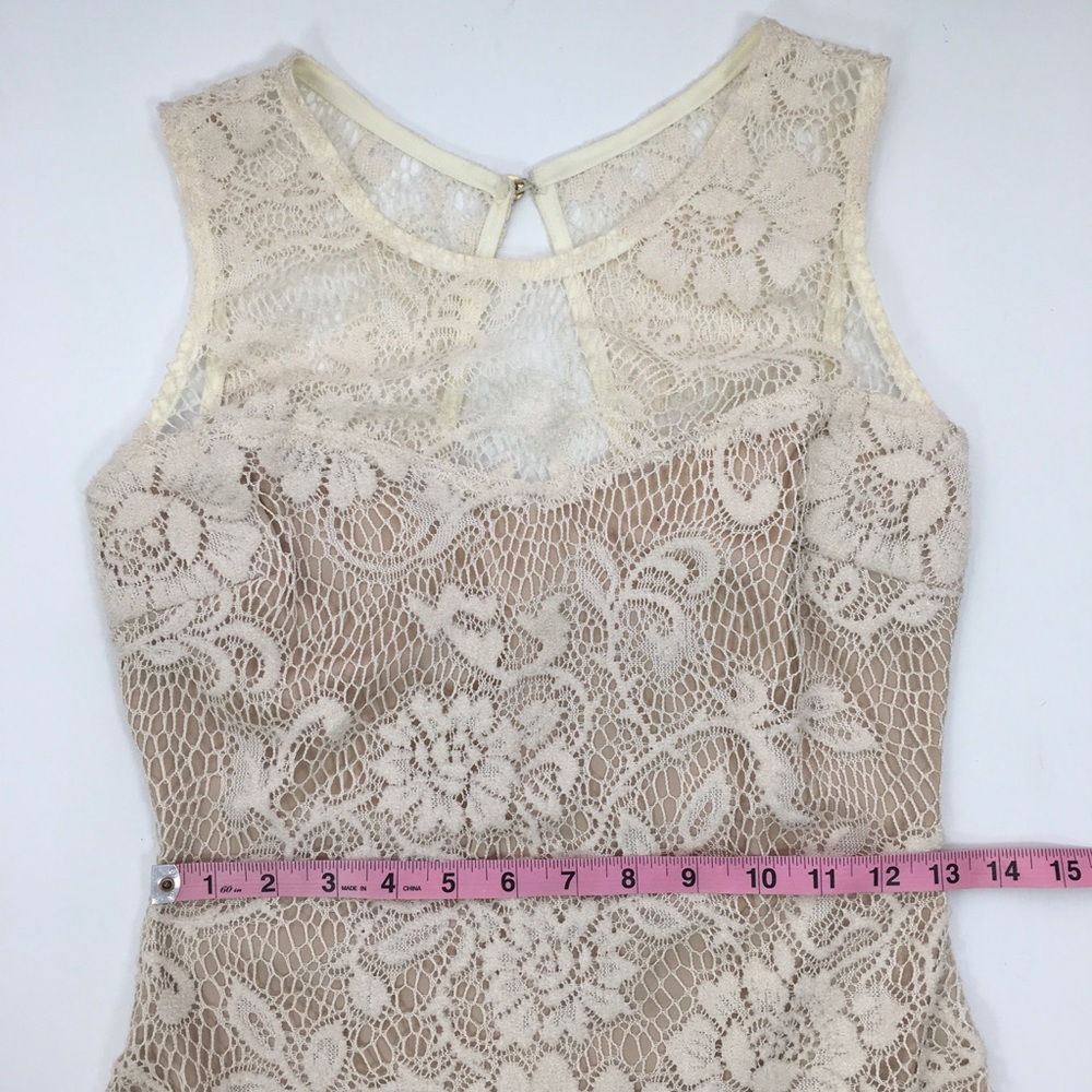 Maria Bonita | Ivory Nude Sleeveless Lace Dress - Picture 5 of 8